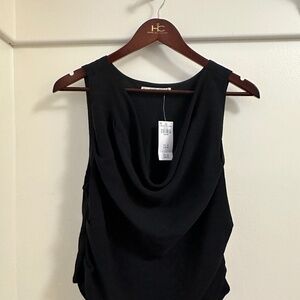 Abercrombie & Fitch Black Sleeveless Cowl Neck Blouse NWT Size M